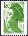 timbre N° 2378, Type Liberté de Gandon 1f 80