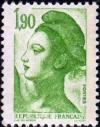 timbre N° 2424, Type Liberté de Gandon 1f 90