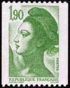 timbre N° 2426, Type Liberté de Gandon 1f 90