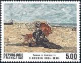 timbre N° 2474, « Femme à l'ombrelle » d'Eugène Boudin (1824-1898)