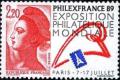 timbre N° 2524, Philexfrance 89. Exposition philatélique internationale à Paris du 7 au 17 juillet 1989