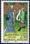 timbre N° 2708, Gaston Fébus (1331-1391) seigneur féodal de la Gascogne