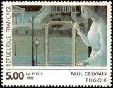 timbre N° 2781, « Le rendez-vous d'Ephèse » détail du tableau de Paul Delvaux artiste belge