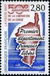 timbre N° 2829, 50ème anniversaire de la libération de la Corse. Premier département français libéré