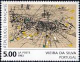 timbre N° 2835, « Gravure rehaussée » oeuvre de Marie Hélène Vieira da Silva (1909-1992)
