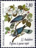 timbre N° 2930, Les oiseaux de John J. Audubon - Pigeons à queue rayée