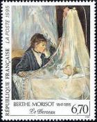 timbre N° 2972, « Le berceau » oeuvre de Berthe Morisot (1841-1895) une peintre française