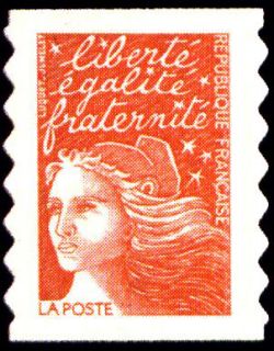  Marianne du 14 Juillet, Liberté, égalité, fraternité <br>Marianne de Luquet autoadhésif pour carnet