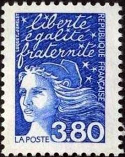  Marianne du 14 Juillet, Liberté, égalité, fraternité <br>Marianne de Luquet 3f 80
