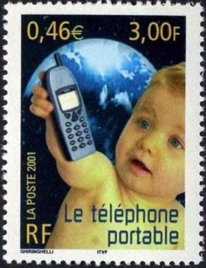  Le siècle au fil du timbre la Communication <br>Le téléphone portable