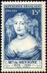 timbre N° 874, Madame de Sévigné (1626-1696) femme de lettres