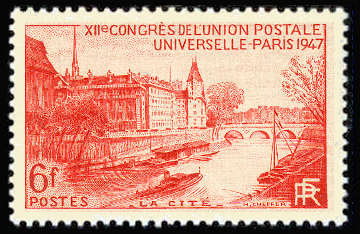  La Cité <br>XII Congrès de l'Union Postale Universelle<br>Paris 1947