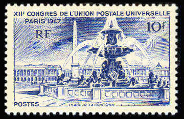  Place de la Concorde <br>XII Congrès de l'Union Postale Universelle<br>Paris 1947