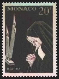  Centenaire des apparitions de Lourdes (Bernadette en prières) 