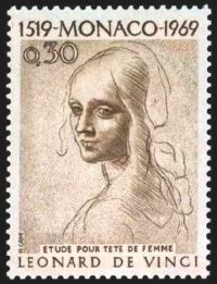  450ème anniversaire Léonard de Vinci, étude de tête de femme  