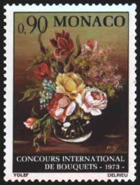  Concours international de bouquets à Monte-Carlo en1973 Compositions florales  