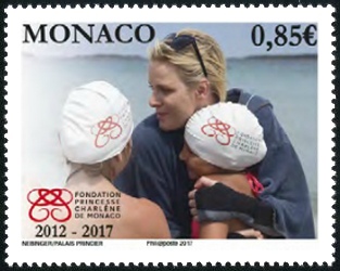 timbre de Monaco N° 3079 légende : Fondation Pricesse Charlène de Monaco