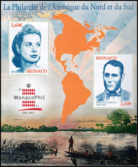 timbre de Monaco N° F3115 légende : Monacophil 2017