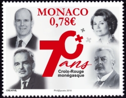 timbre de Monaco N° 3127 légende : Croix rouge monégasque
