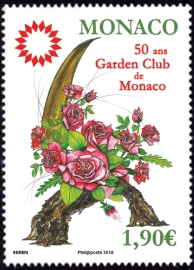 timbre de Monaco N° 3128 légende : 50 ans du Garden Club