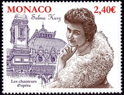 timbre de Monaco N° 3131 légende : Chanteur d'opéra, Selma Kurz