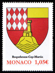 timbre de Monaco x légende : 2ème Rencontre des Sites historiques Grimaldi de Monaco