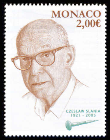 timbre de Monaco x légende : Czeslaw Slania 1921-2005