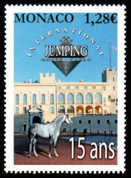 timbre de Monaco x légende : 15ème jumping international de Monte-Carlo