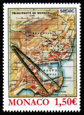 timbre de Monaco x légende : SEPAC - Les cartes anciennes