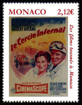 timbre de Monaco x légende : Les films tournés à Monaco <br> Le cercle infernal