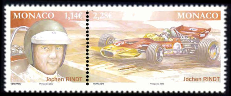 timbre de Monaco x légende : Les pilotes mythiques de F1 - Jochen Rindt