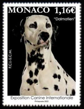 timbre de Monaco x légende : Exposition canine internationale