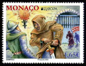 timbre de Monaco x légende : Mythes et histoires - Malisia