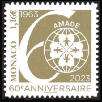 timbre de Monaco x légende : 60ème anniversaire de l'Amade