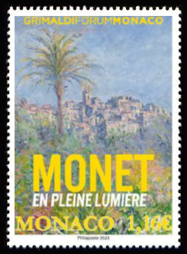 timbre de Monaco x légende : Monet en pleine lumière