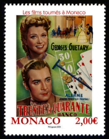 timbre de Monaco x légende : Les films tournés à Monaco « Trente et Quarante »