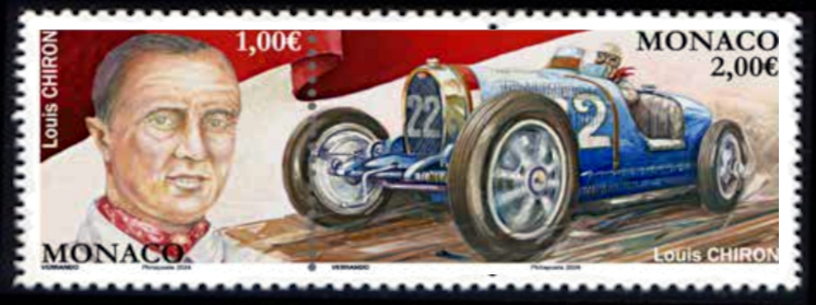 timbre de Monaco x légende : Les pilotes mythiques de F1 - Louis Chiron