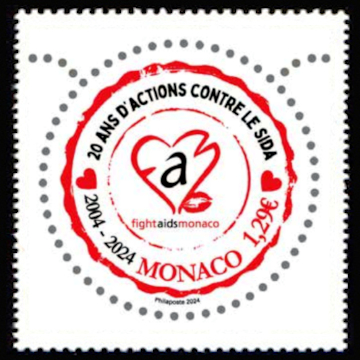 timbre de Monaco x légende : 20 ans de FIGHT AIDS MONACO