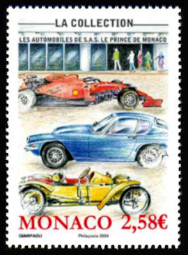 timbre de Monaco x légende : La collection de voitures de SAS le prince de Monaco