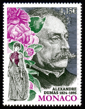 timbre de Monaco x légende : Bicentenaire de la naissance d'Alexandre Dumas fils