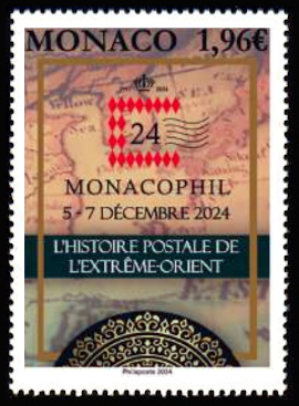 timbre de Monaco x légende : Monacophil 2024