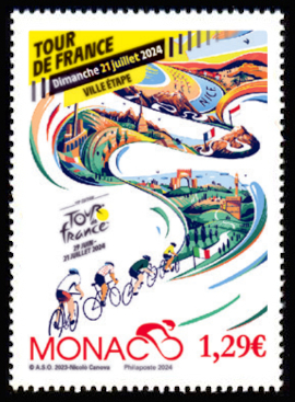 timbre de Monaco x légende : Tour de France