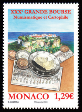 timbre de Monaco x légende : Grande bourse 2024