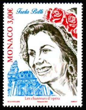 timbre de Monaco x légende : Freda Betti