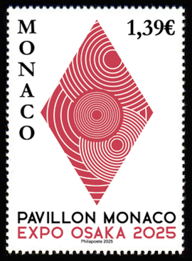 timbre de Monaco x légende : Exposition universelle Osaka 2025