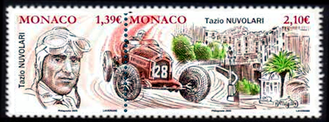 timbre de Monaco x légende : Les pilotes de course mythiques – TAZIO NUVOLARI