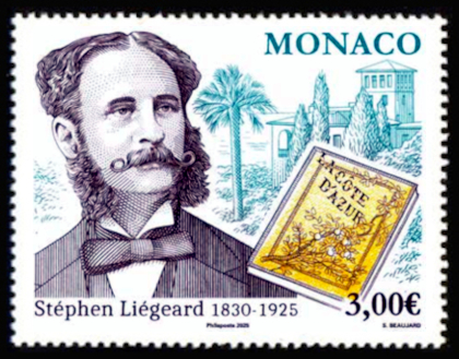 timbre de Monaco x légende : Stéphen Liegeard 1830-1925
