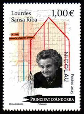 timbre Andorre Att N° légende : Lourdes Sansa Riba (1923-2023)