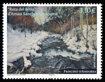 timbre Andorre Att N° légende : Ruta del ferro