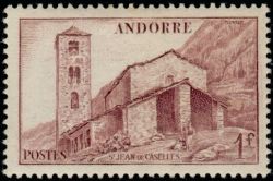 timbre Andorre N° 100 légende : Saint-Jean de Casellas